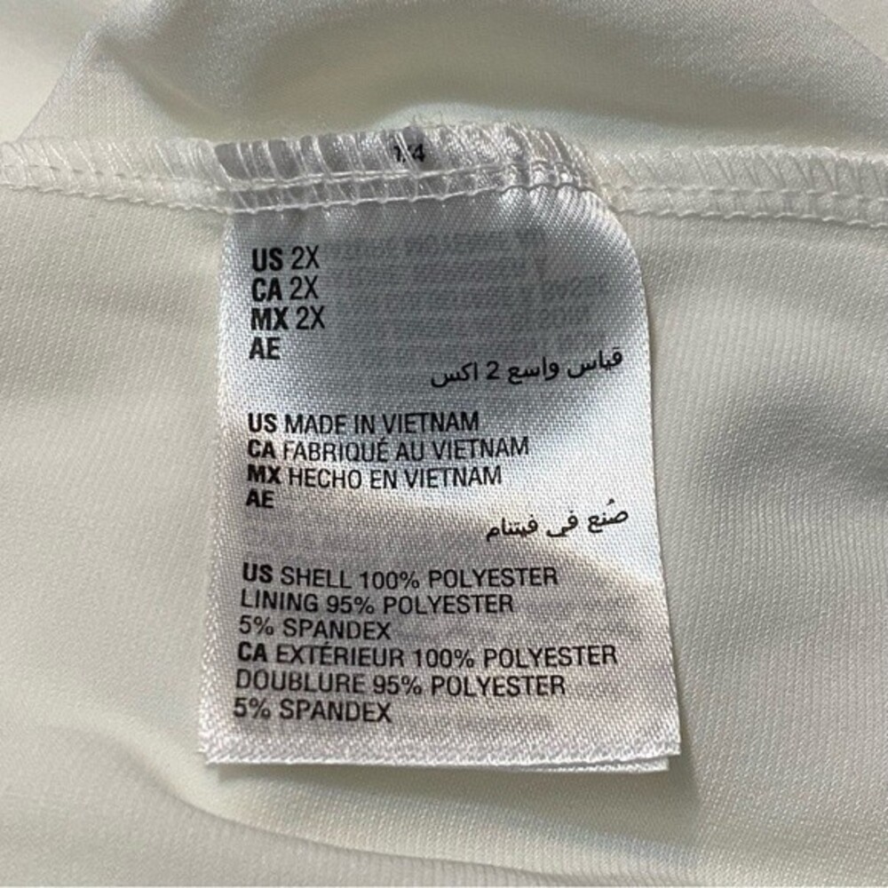 Alfani Women's Sheer Layered-Look White Blouse, 2X - Picture 7 of 8